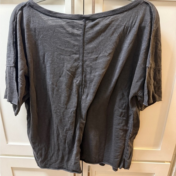 FREE PEOPLE Cosmic Gray T-Shirt Graphic Short Sleeve Tee Asymmetrical Sz XS - Picture 3 of 6